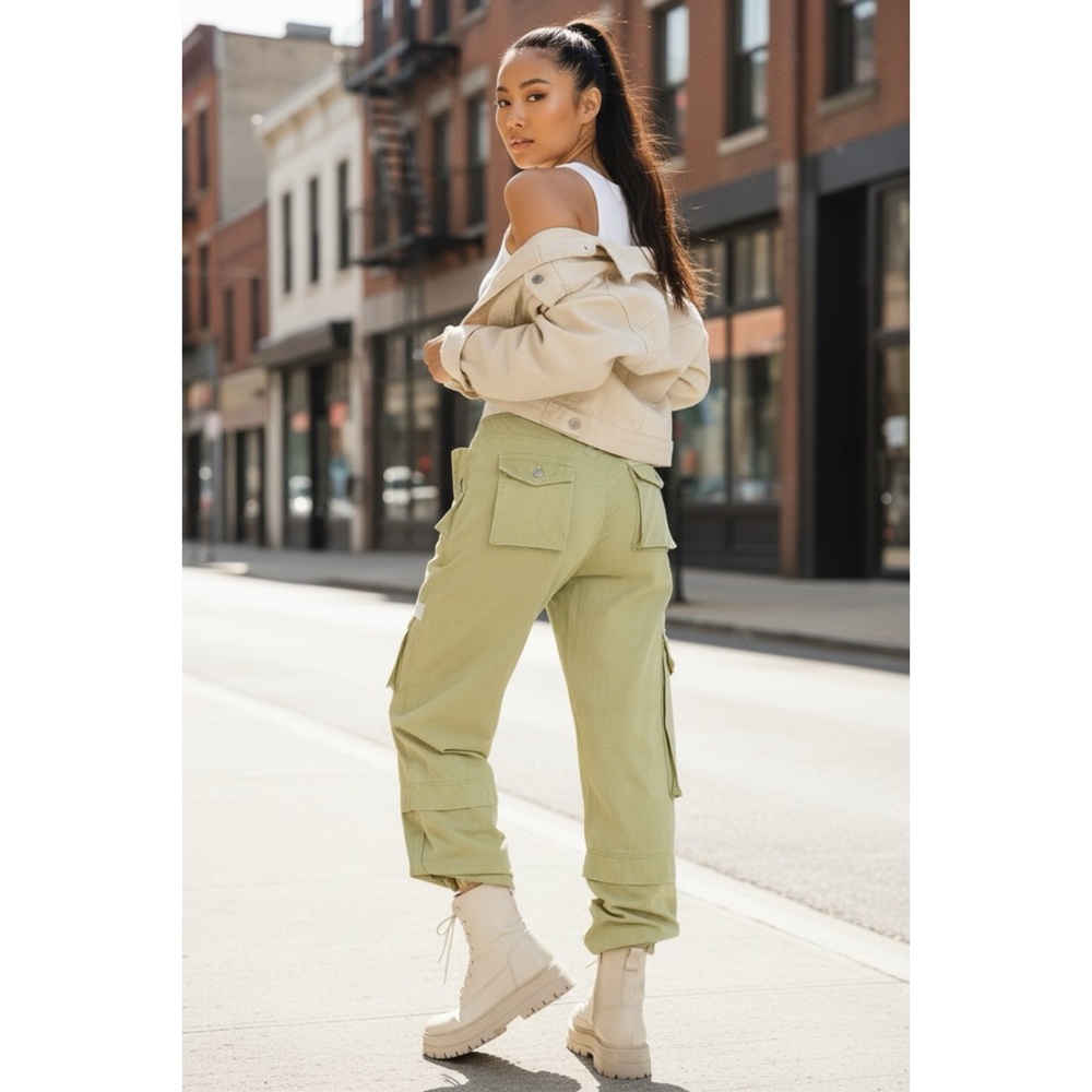 POL Sage Green Cargo Joggers | Slouchy Y2K Utility Pants - Picture 5 of 8